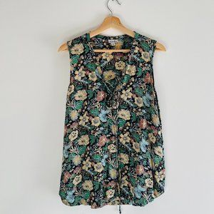 Steven Alan Silk Floral Lace-up Blouse